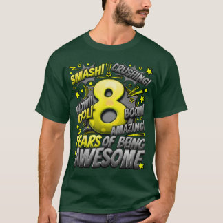 8th Birthday Comic Style Awesome Since 2015 8 Year T-Shirt