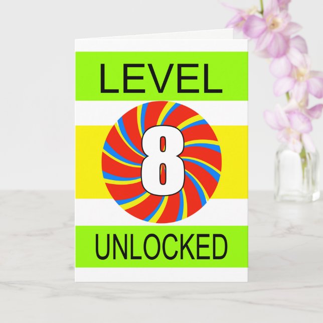 8th Birthday Computer Gamer Card (Orchid)