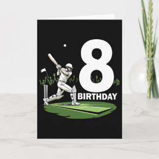 8th Birthday Cricket Lover Fun Design  Card