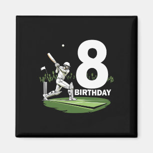 8th Birthday Cricket Lover Fun Design  Magnet