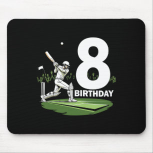 8th Birthday Cricket Lover Fun Design Mouse Pad