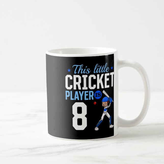 8th Birthday Cricket Player  Coffee Mug (Right)
