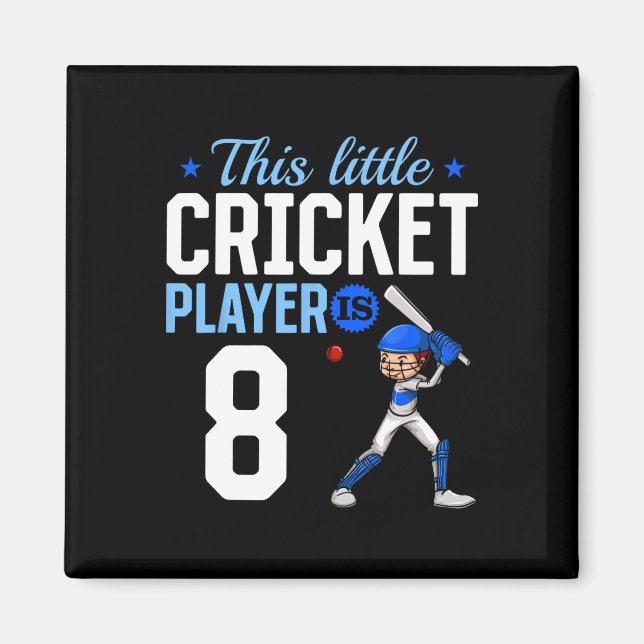8th Birthday Cricket Player  Magnet (Front)