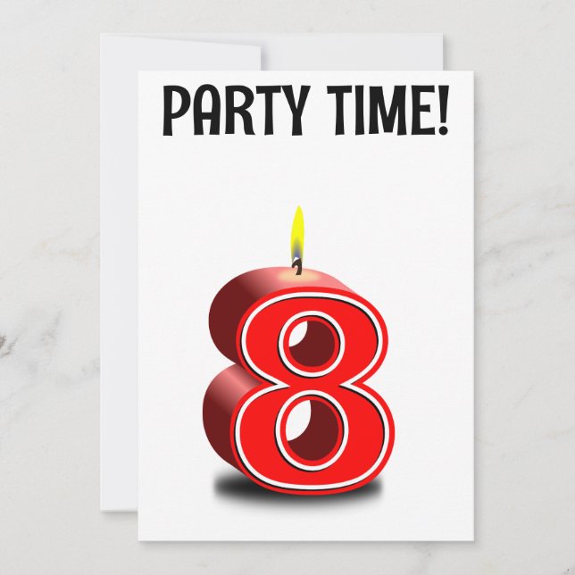 8TH BIRTHDAY CUSTOM PERSONALIZED Invitation (Front)