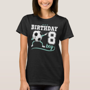 8th Birthday Dabbing Soccer 8 Years Old Boy Girl T-Shirt