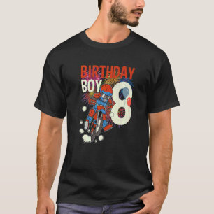 8th Birthday Dirt Bike Boy Party Offroad Biking 8  T-Shirt