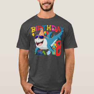 8th Birthday Family Shark Kids Eight Eight T-Shirt