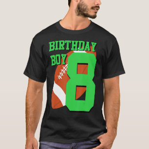 8th Birthday Football Boy 8 Year Old Field Players T-Shirt
