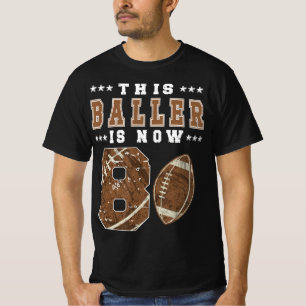 8th Birthday Football Boy Eight Year Old Football  T-Shirt