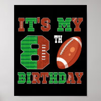 8th Birthday Football Theme 8 Year Old Football Pl