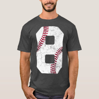 8th Birthday Gift Baseball  Boys Kids Eight 8 T-Shirt