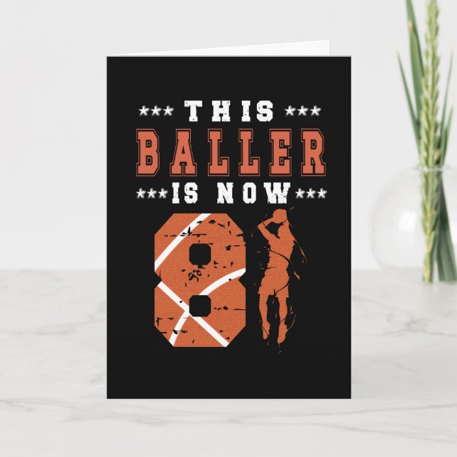 8th Birthday Gift Basketball Player 8 Year Old Boy Card (Front)
