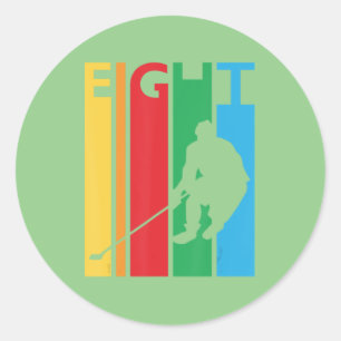 8th Birthday Gift Eight Colourful Hockey Birthday  Classic Round Sticker