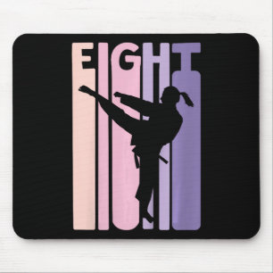 8th Birthday Gift Karate Retro Taekwondo Martial A Mouse Pad