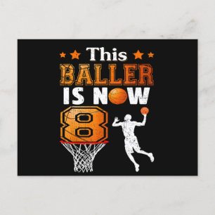 8th birthday Gift This Baller Is Now 8 Postcard