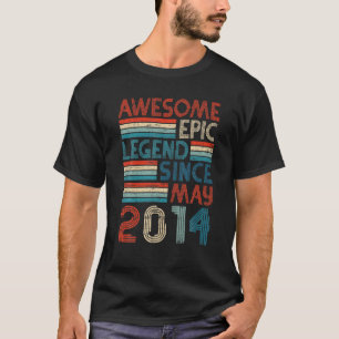 8Th Birthday Gifts Awesome Epic Legend Since May 2 T-Shirt