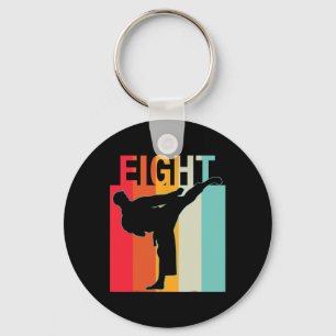 8th Birthday Gifts Karate Retro Taekwondo Martial Key Ring