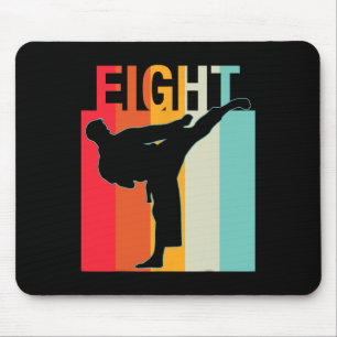 8th Birthday Gifts Karate Retro Taekwondo Martial Mouse Pad