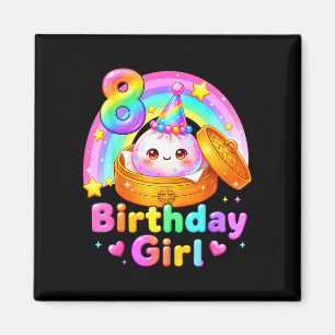 8th birthday girl dumpling kawaii pastel anime 8 magnet