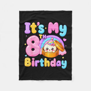 8th birthday girl kawaii dumpling anime birthday fleece blanket