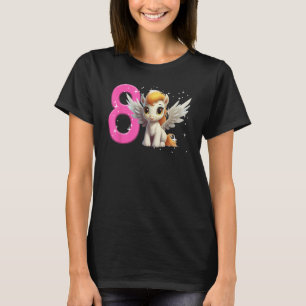 8th Birthday Girl Pegasus Birthday  Party Pegasus  T-Shirt