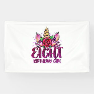 8th Birthday Girl Shirt 8 Year Old Girl Birthday G Banner