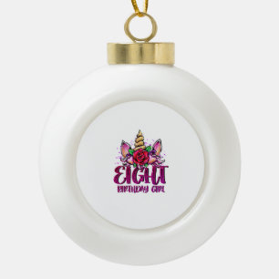 8th Birthday Girl Shirt 8 Year Old Girl Birthday G Ceramic Ball Christmas Ornament
