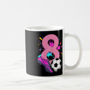 8th Birthday Girl Soccer Player Footll 8 Years Old Coffee Mug