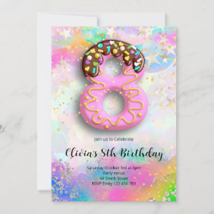 8th Birthday Girls Invitation