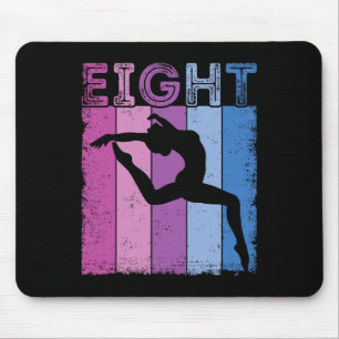 8th Birthday Gymnastics 8 Years Dancing Girl Gymna Mouse Pad