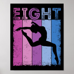 8th Birthday Gymnastics 8 Years Dancing Girl Gymna Poster
