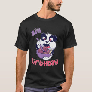 8Th Birthday Ice Cream Panda Party Theme T-Shirt
