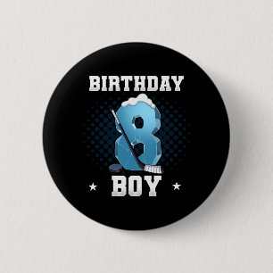 8th Birthday Ice Hockey Performance 6 Cm Round Badge