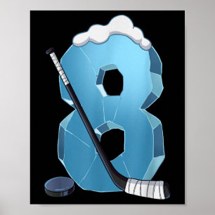 8th Birthday Ice Hockey Poster