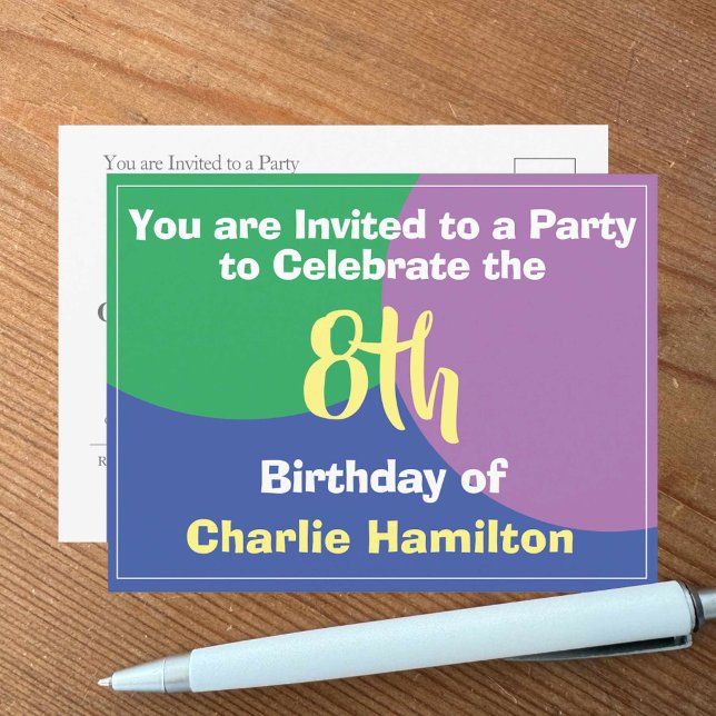 8th Birthday Invitation Postcard (Creator Uploaded)