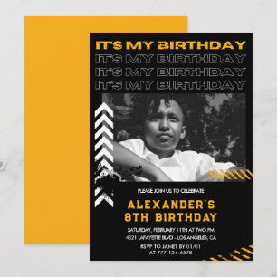 8th birthday invitations boy Photo Spray paint
