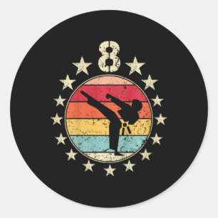 8th Birthday Karate Eighth 8 Year Old Birthday Boy Classic Round Sticker