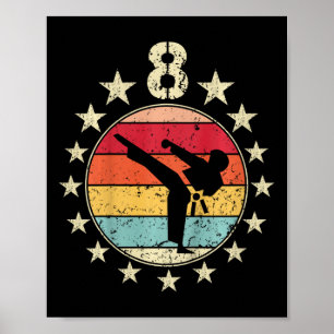 8th Birthday Karate Eighth 8 Year Old Birthday Boy Poster