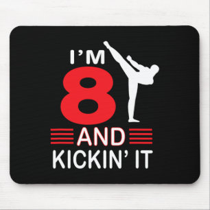 8th Birthday Karate Gifts 8 Years Old Birthday Mar Mouse Pad