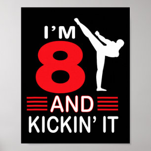 8th Birthday Karate Gifts 8 Years Old Birthday Mar Poster