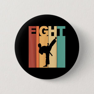 8th Birthday Karate Taekwondo Theme 8 Year Old 6 Cm Round Badge