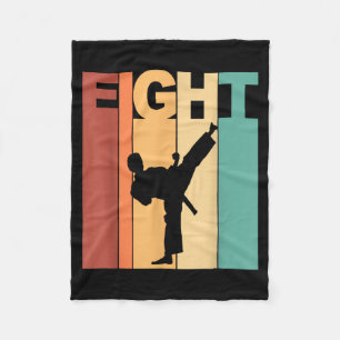8th Birthday Karate Taekwondo Theme 8 Year Old Fleece Blanket