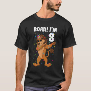 8th Birthday Lion Boy Roar I'm 8 Years T-Shirt