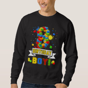 8th Birthday Master Builder 8 Years Old Block Buil Sweatshirt