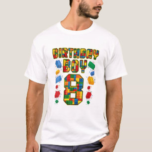 8Th Birthday Master Builder 8 Years Old Block Buil T-Shirt