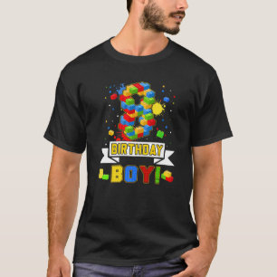 8th Birthday Master Builder 8 Years Old Block Buil T-Shirt