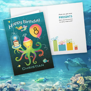 8th Birthday Octopus Card