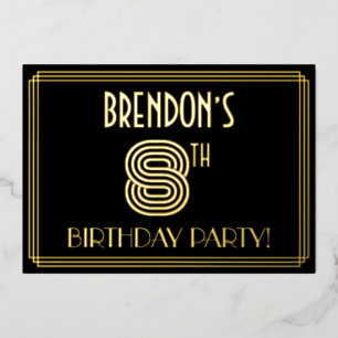 8th Birthday Party — Art Deco Style “8” + Name