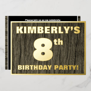 8th Birthday Party: Bold, Faux Wood Grain Pattern