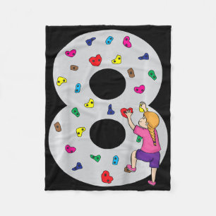 8th Birthday Party Cake Climbing Climber Climb Bou Fleece Blanket